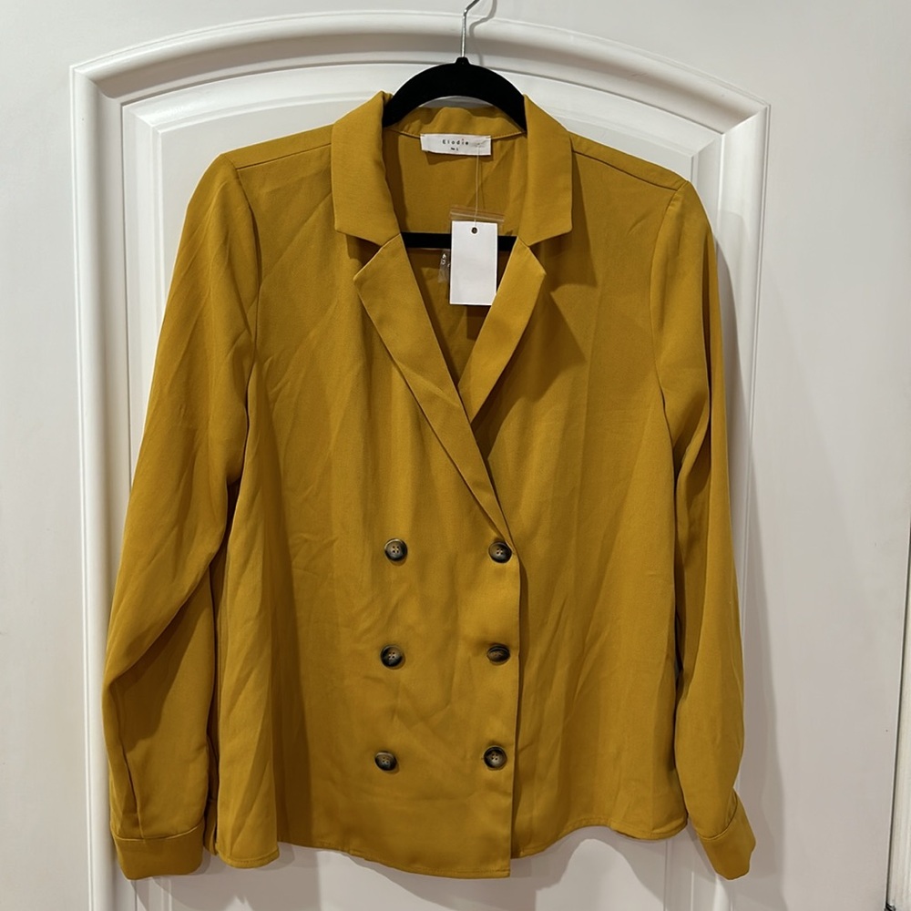 Elodie mustard Yellow Double-Breasted Blazer